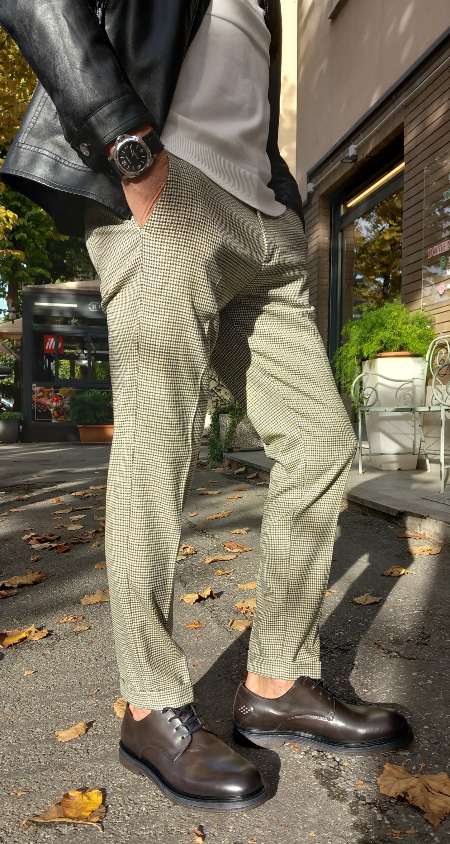 Over-D Pantalone chino quadretti