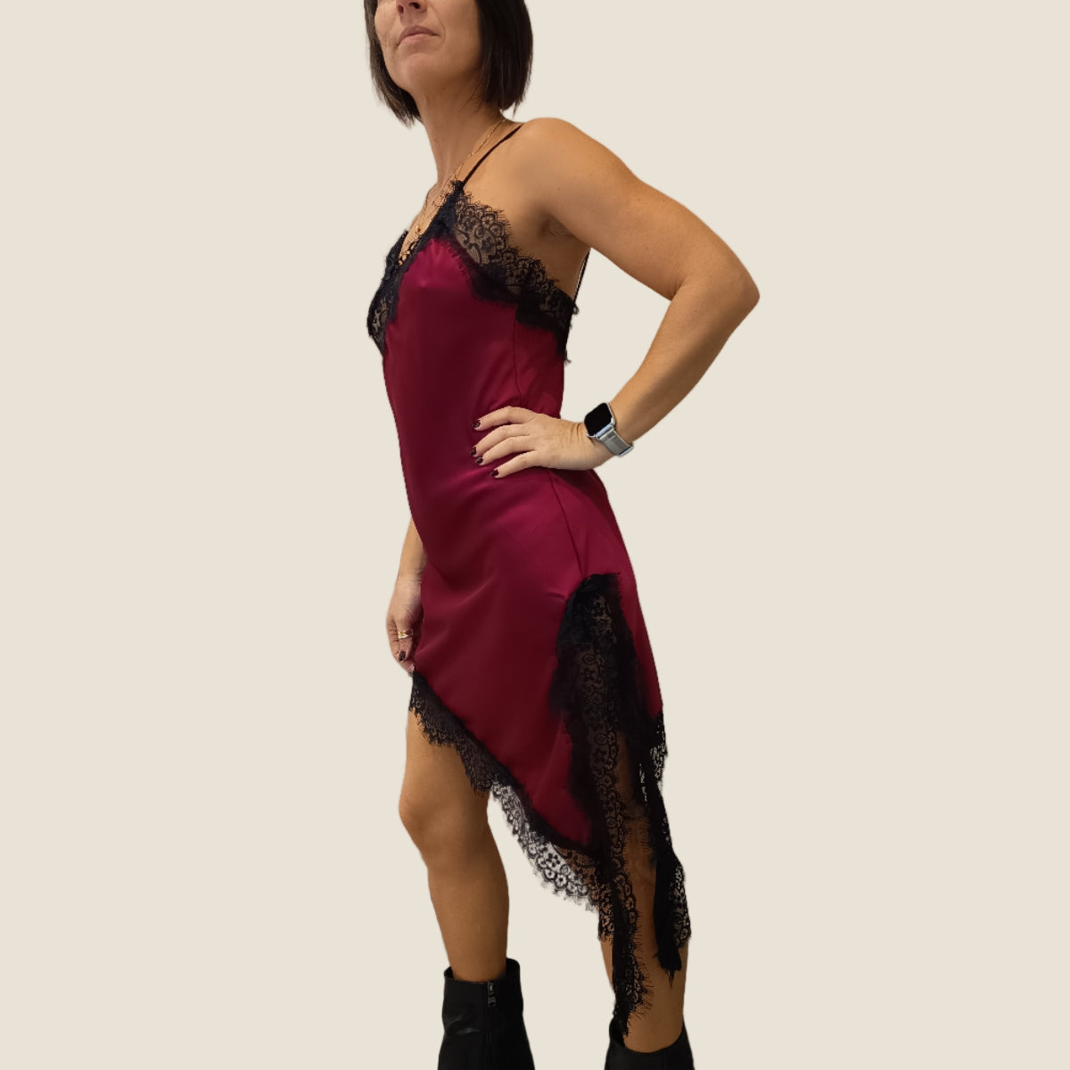 Madison shop Abito Sottoveste in Raso con Pizzo | Elegante e Sensuale