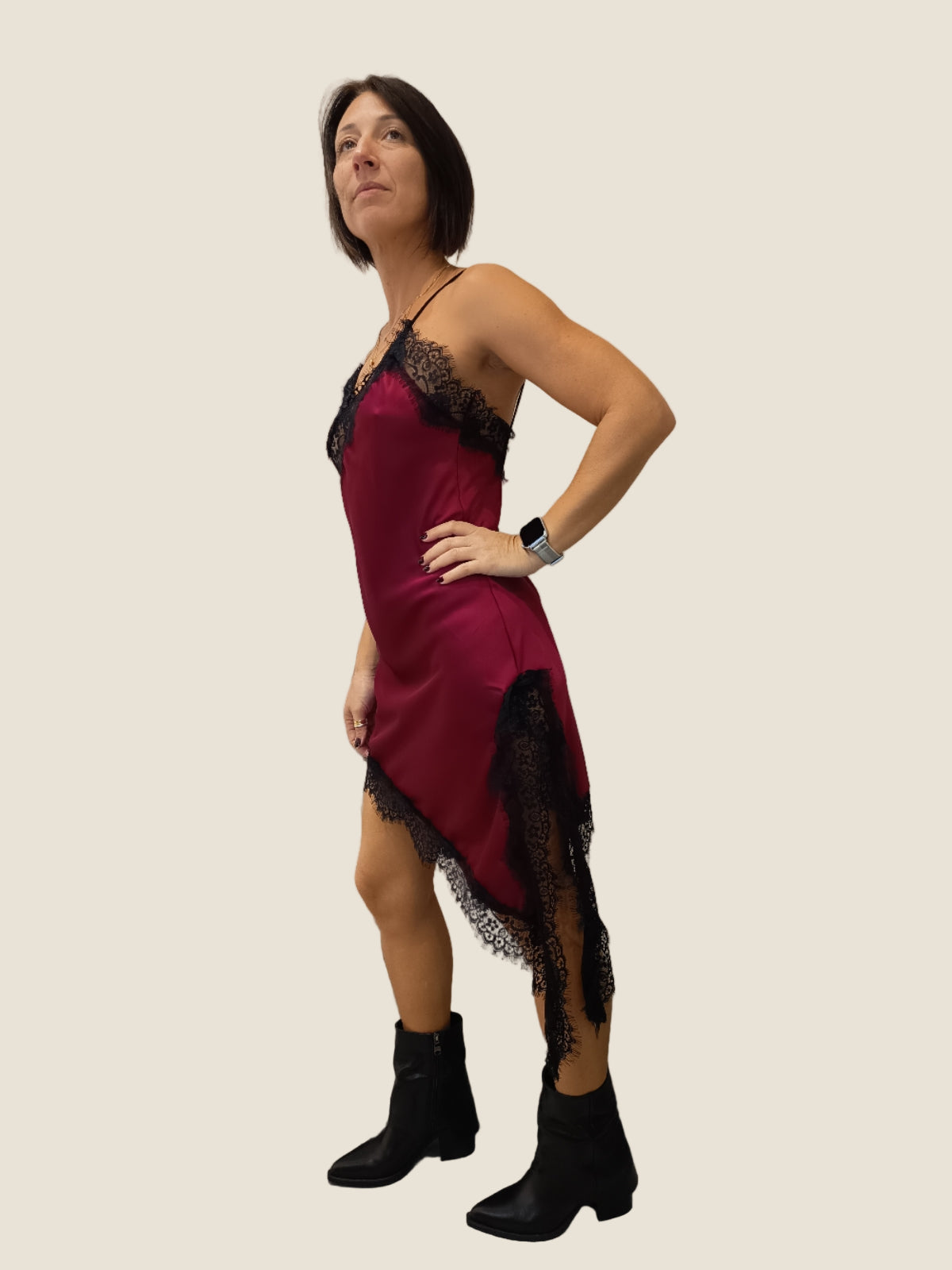 Madison shop Abito Sottoveste in Raso con Pizzo | Elegante e Sensuale