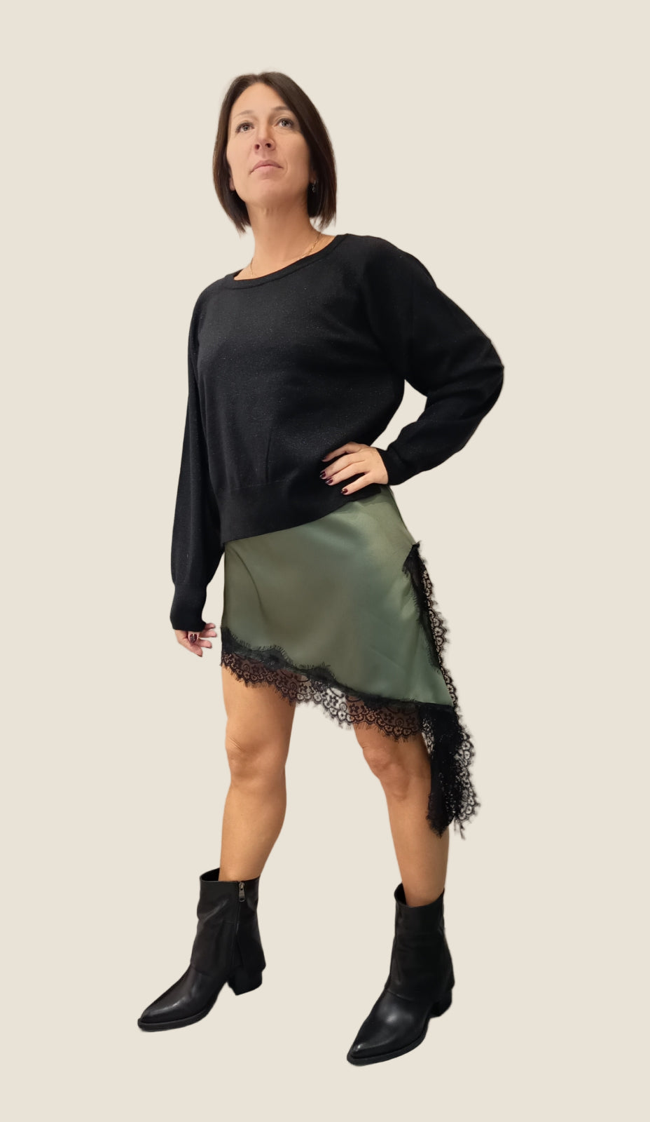 OVER/D  Maglia Girocollo Lurex