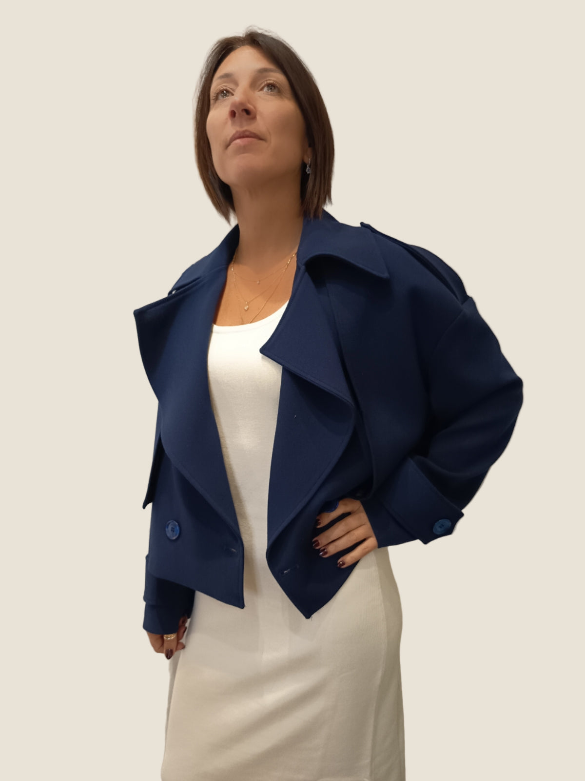 OVER/D  Cappotto corto doppiopetto