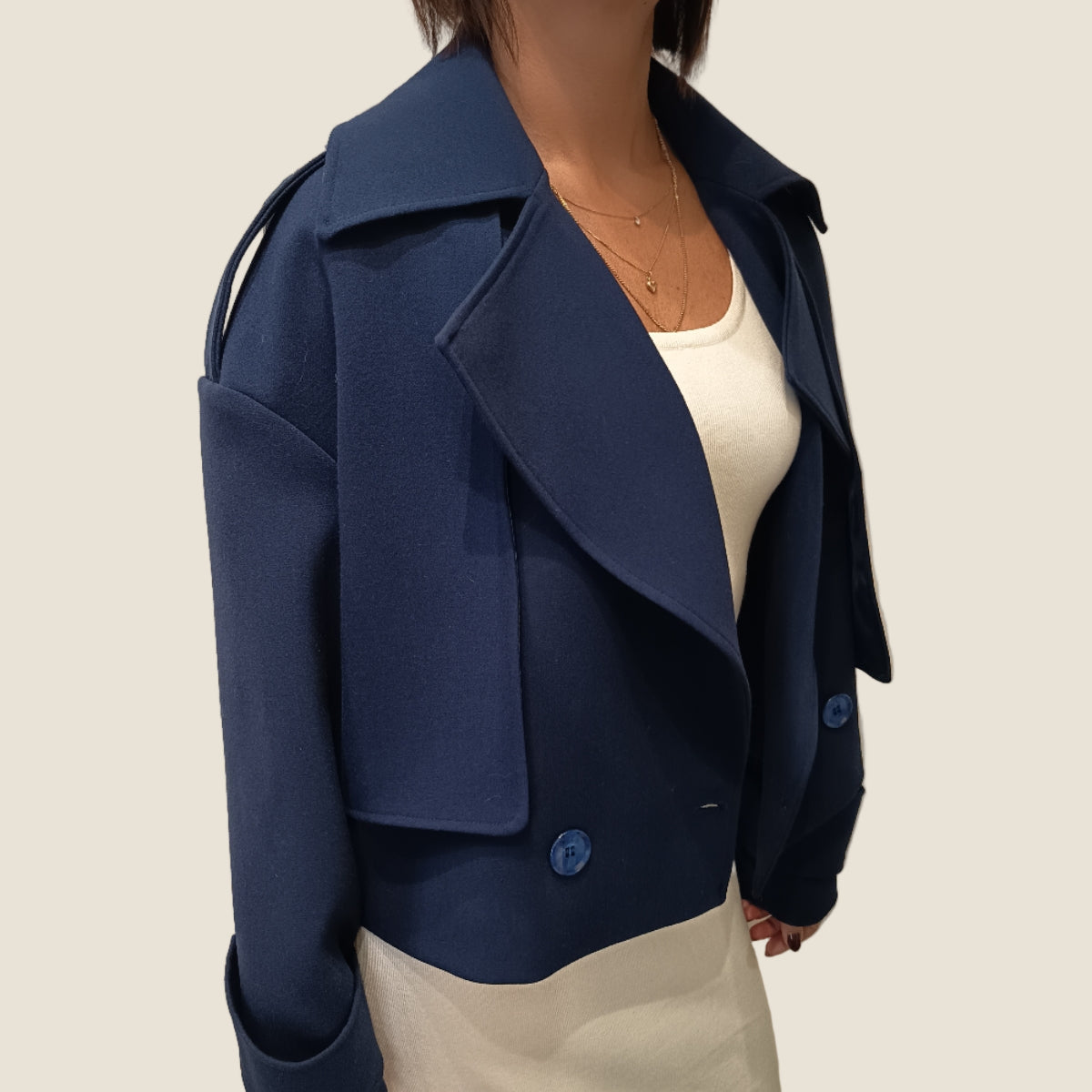 OVER/D  Cappotto corto doppiopetto