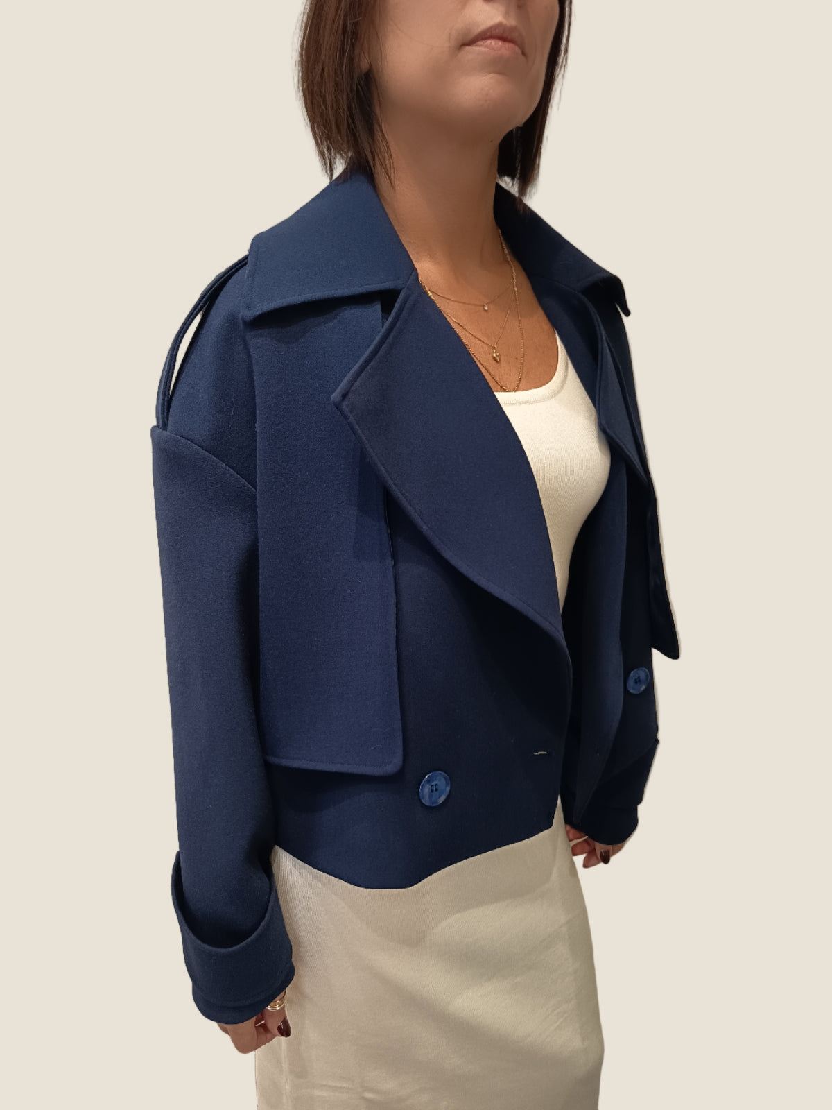 OVER/D  Cappotto corto doppiopetto