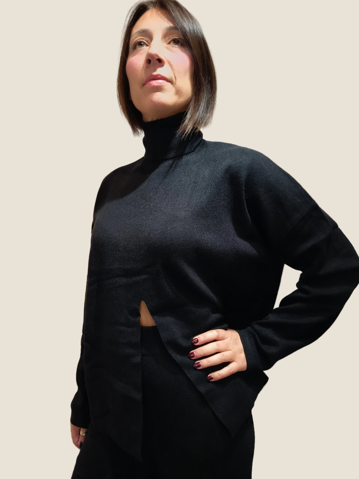 OVER/D  Completo Pantalone e Dolcevita In Maglia