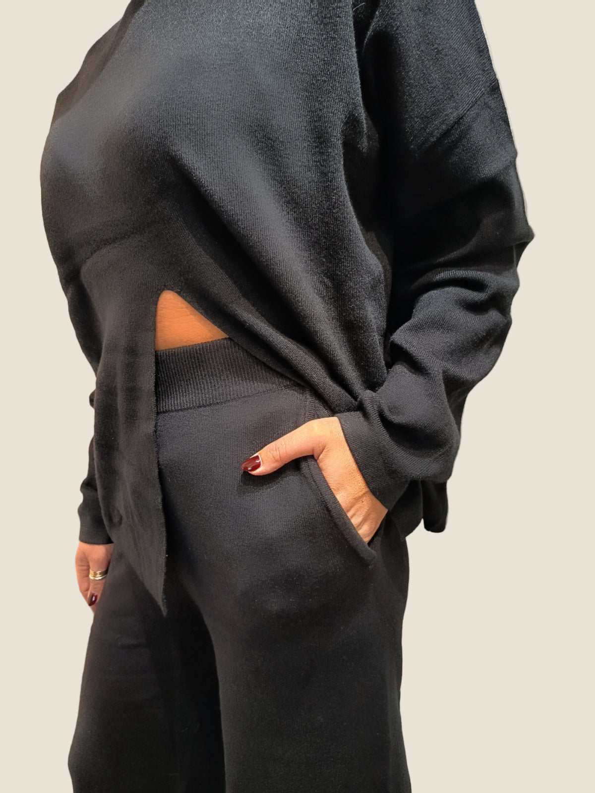 OVER/D  Completo Pantalone e Dolcevita In Maglia