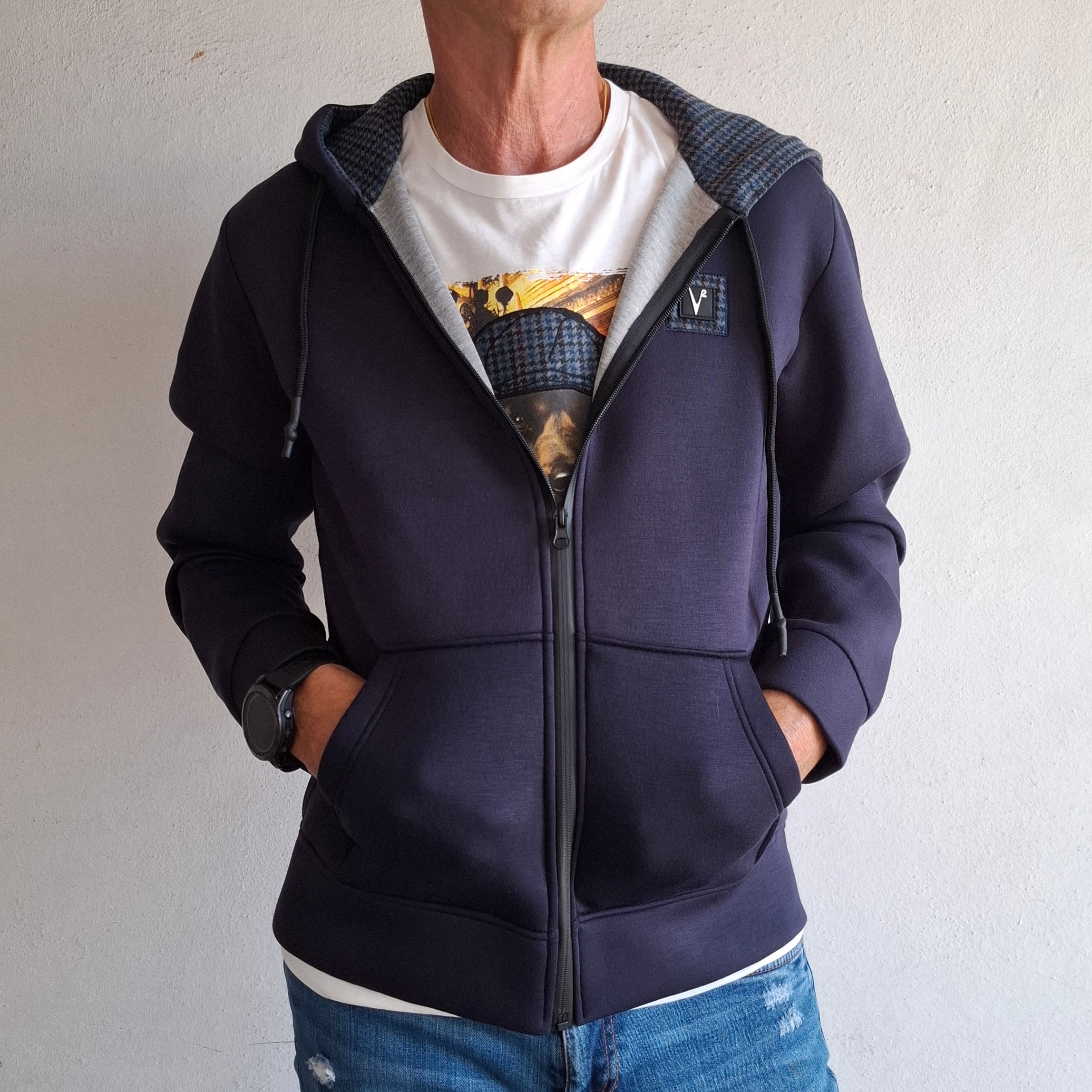 V2 FELPA ZIP NEOPRENE BLU