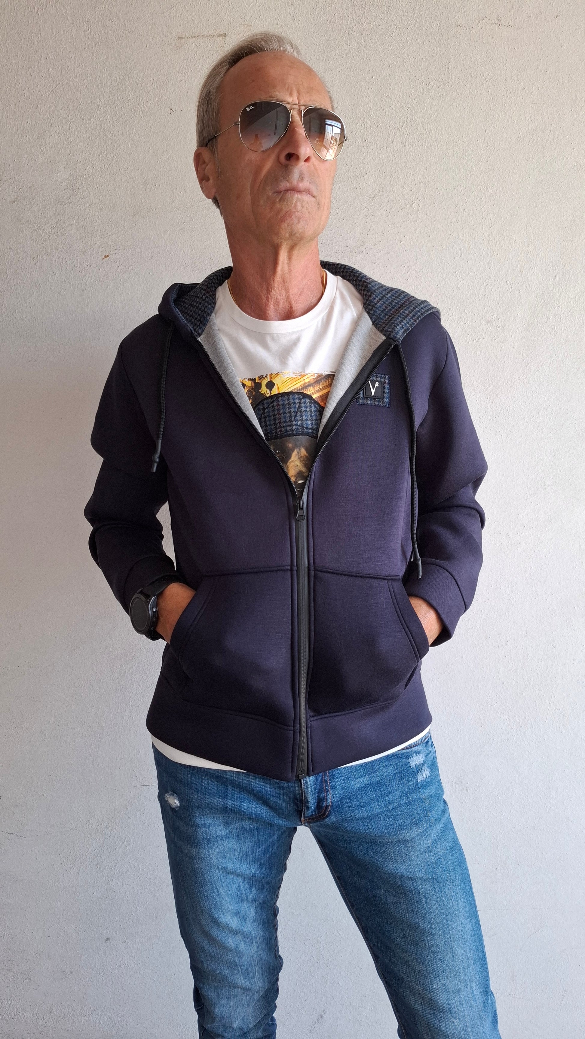 V2 FELPA ZIP NEOPRENE BLU