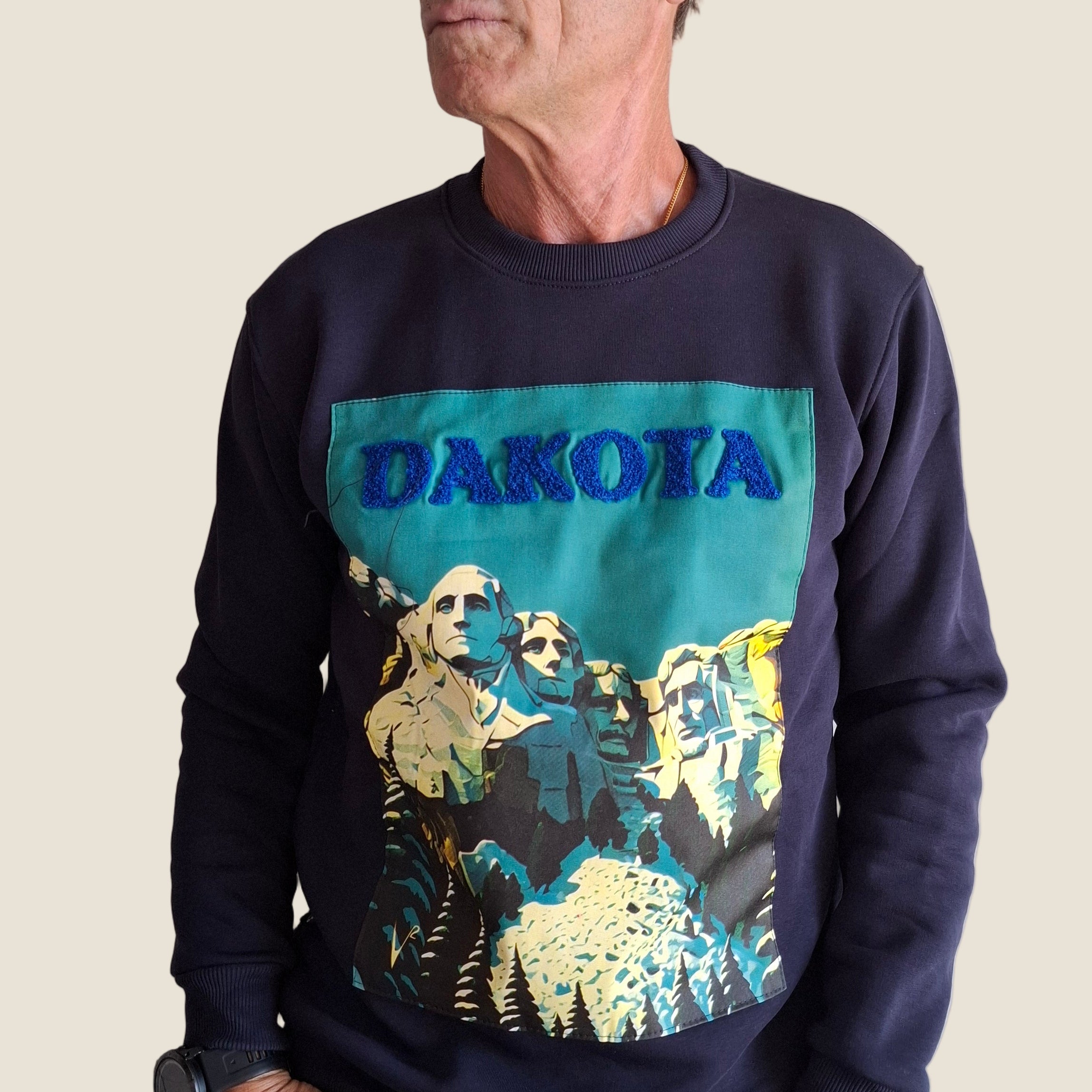 V2 FELPA GIROCOLLO VINTAGE DAKOTA BLU