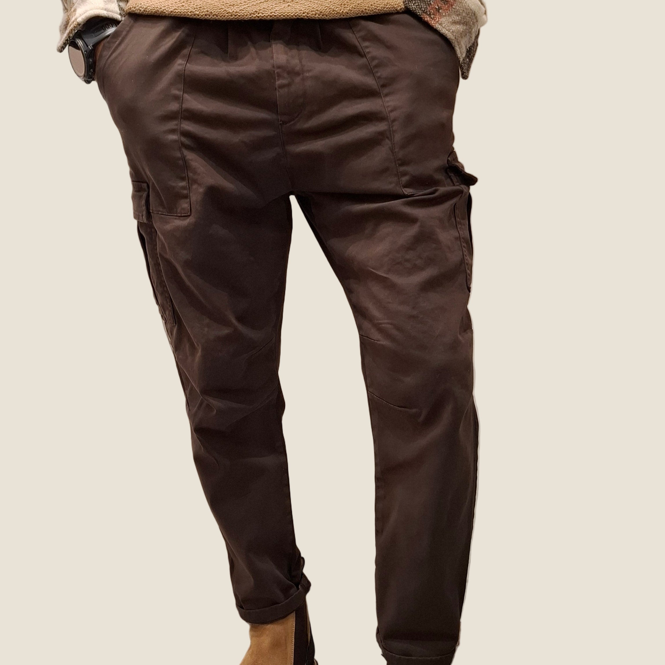 OVER/D pantalone pince mod. cargo tasche 1fil.dt.