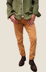 Pantalone 5 tasche Madison Shop modello Oliver in cotone color cammello con vestibilità slim e chiusura a zip