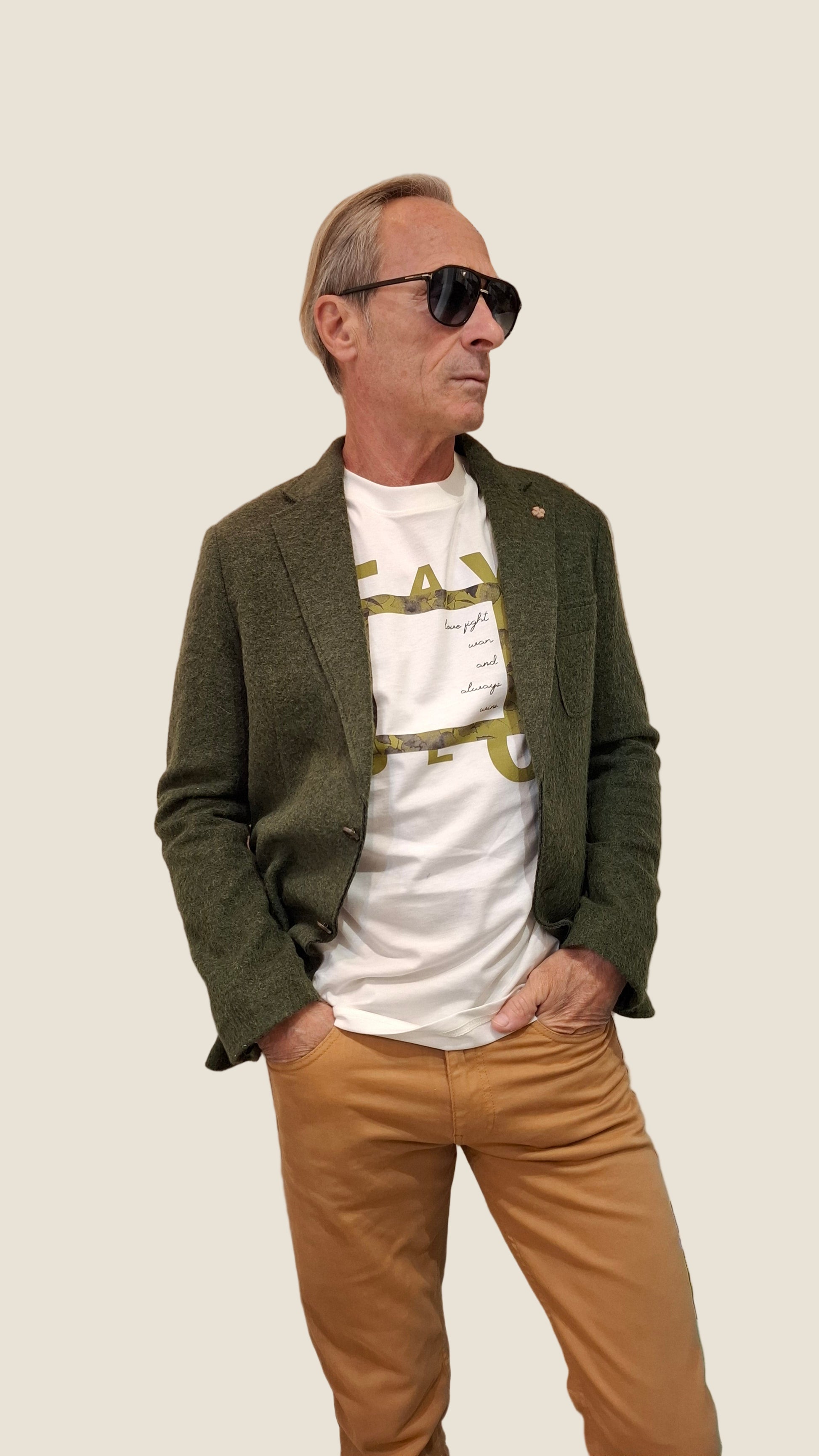 OVER/D giacca 2 bottoni taglio vivo