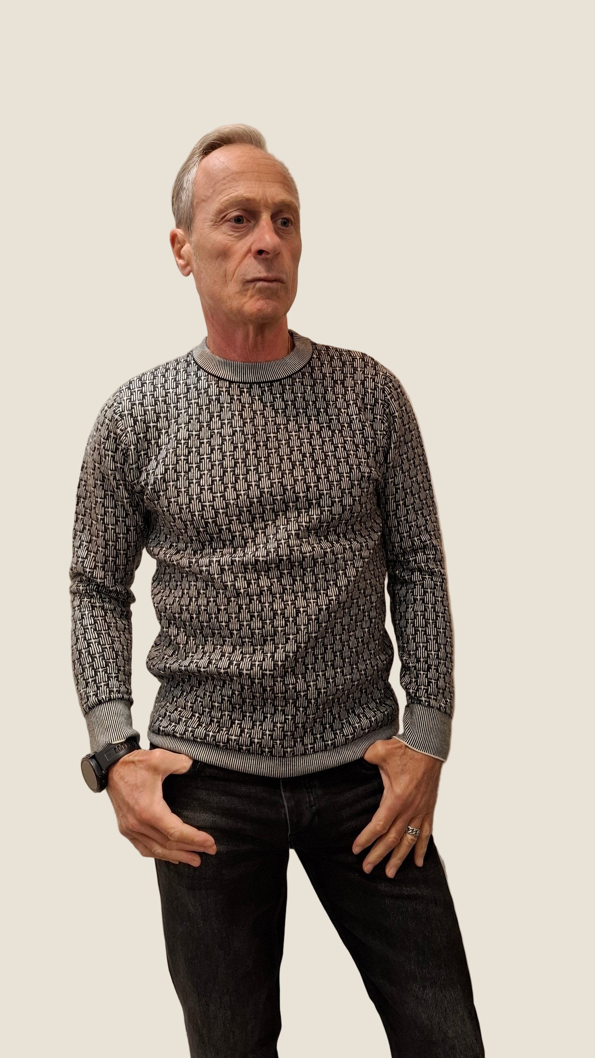 OVER/D maglia paricollo strutt.