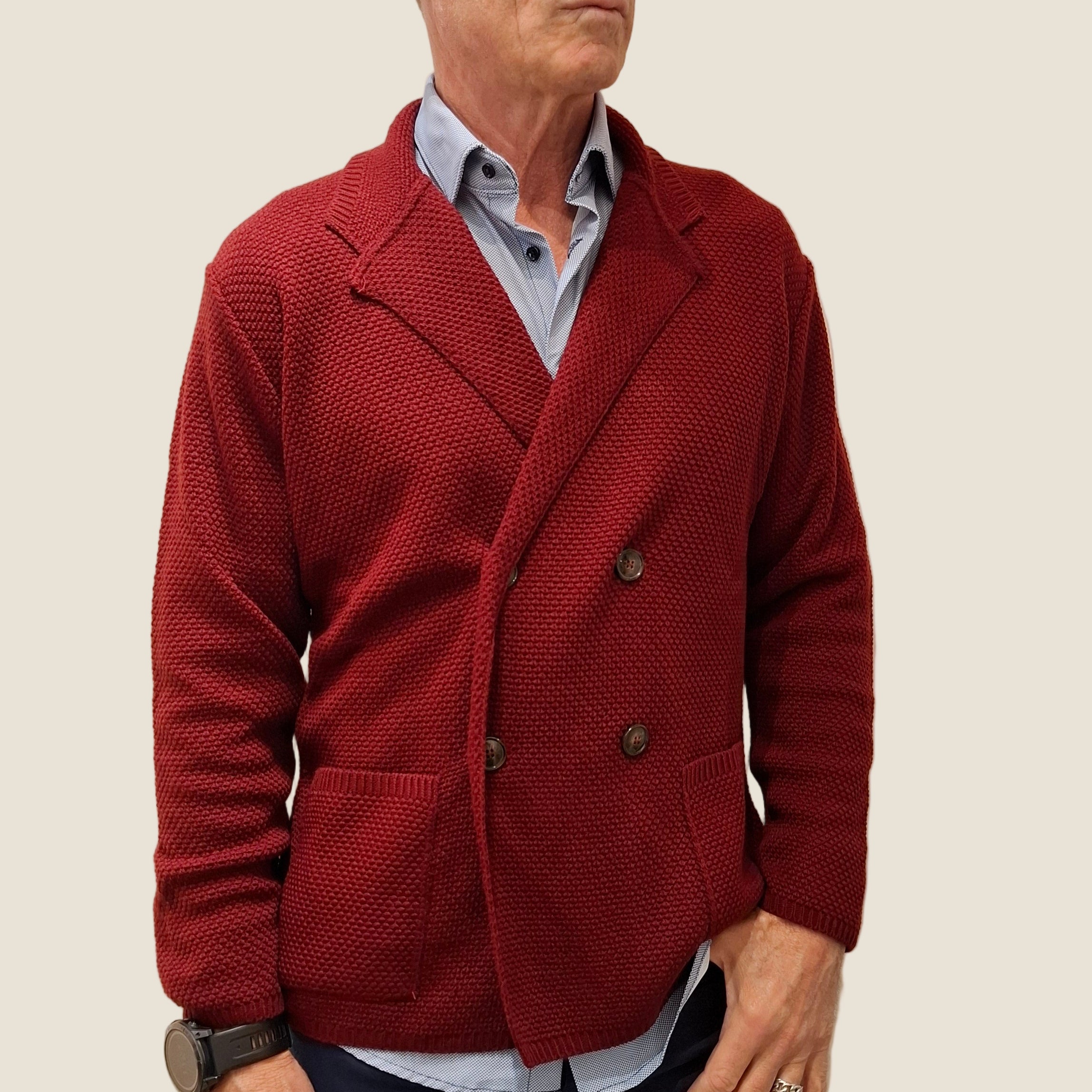 OVER/D giacca cardigan doppio petto