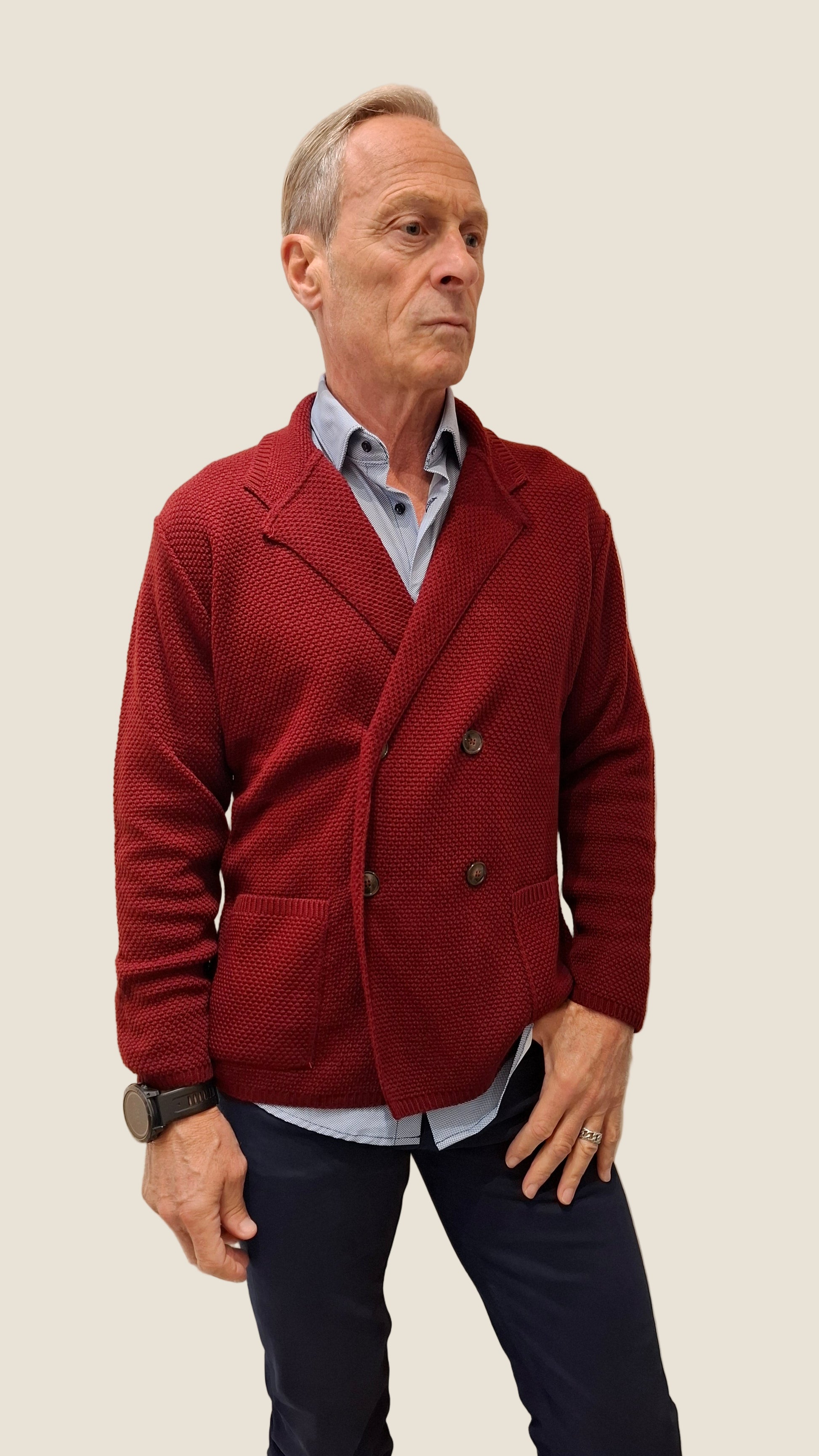 OVER/D giacca cardigan doppio petto