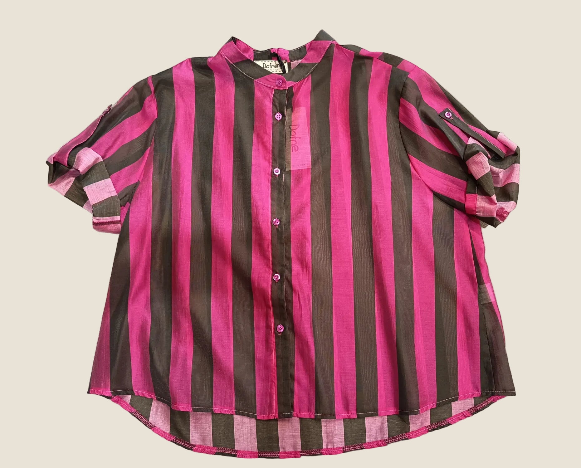 Dafne - Camicia a righe con nodo in vita