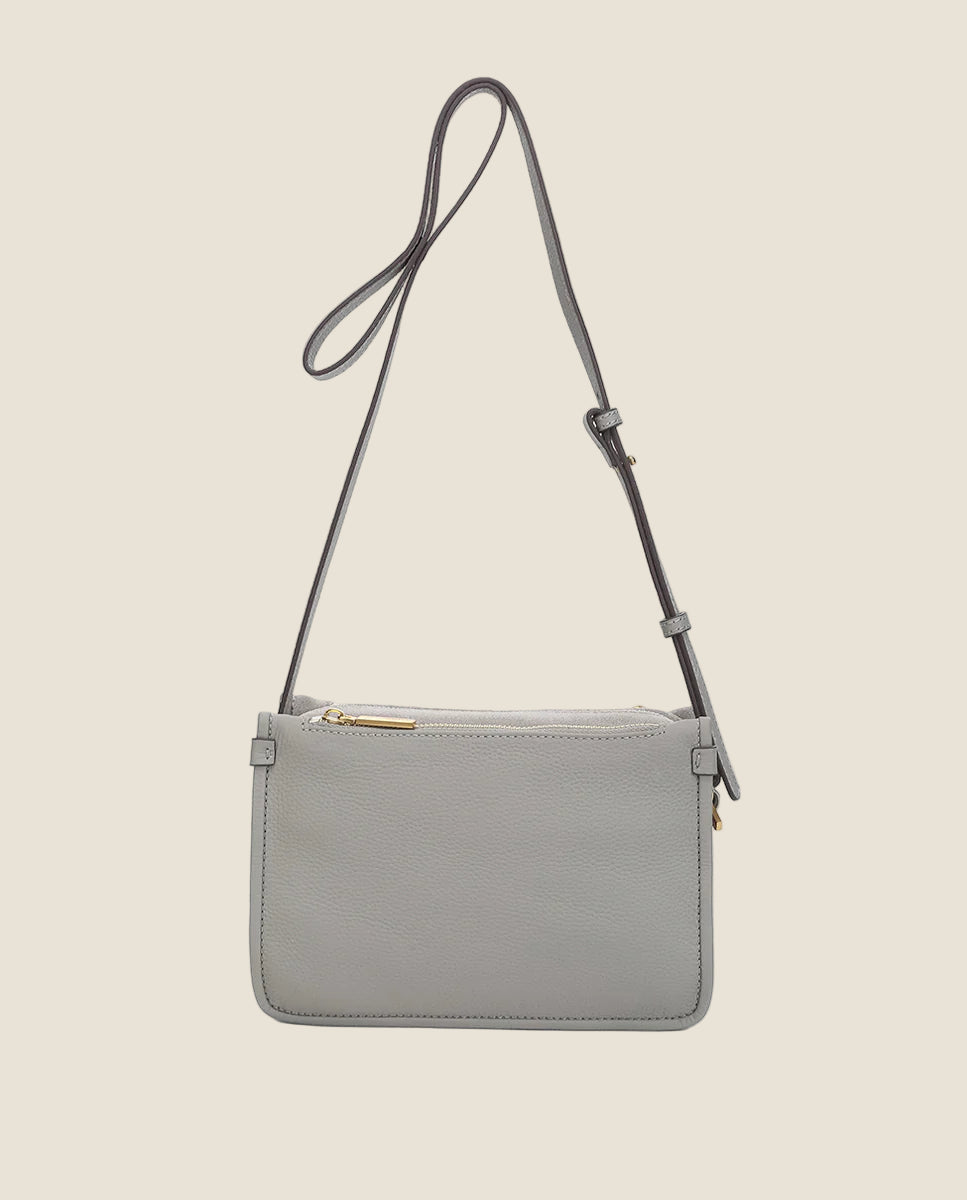 Abbacino  borsa a tracolla in pelle scamosciata grigia