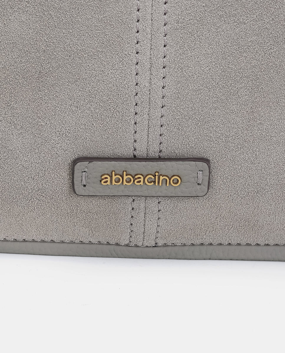 Abbacino  borsa a tracolla in pelle scamosciata grigia