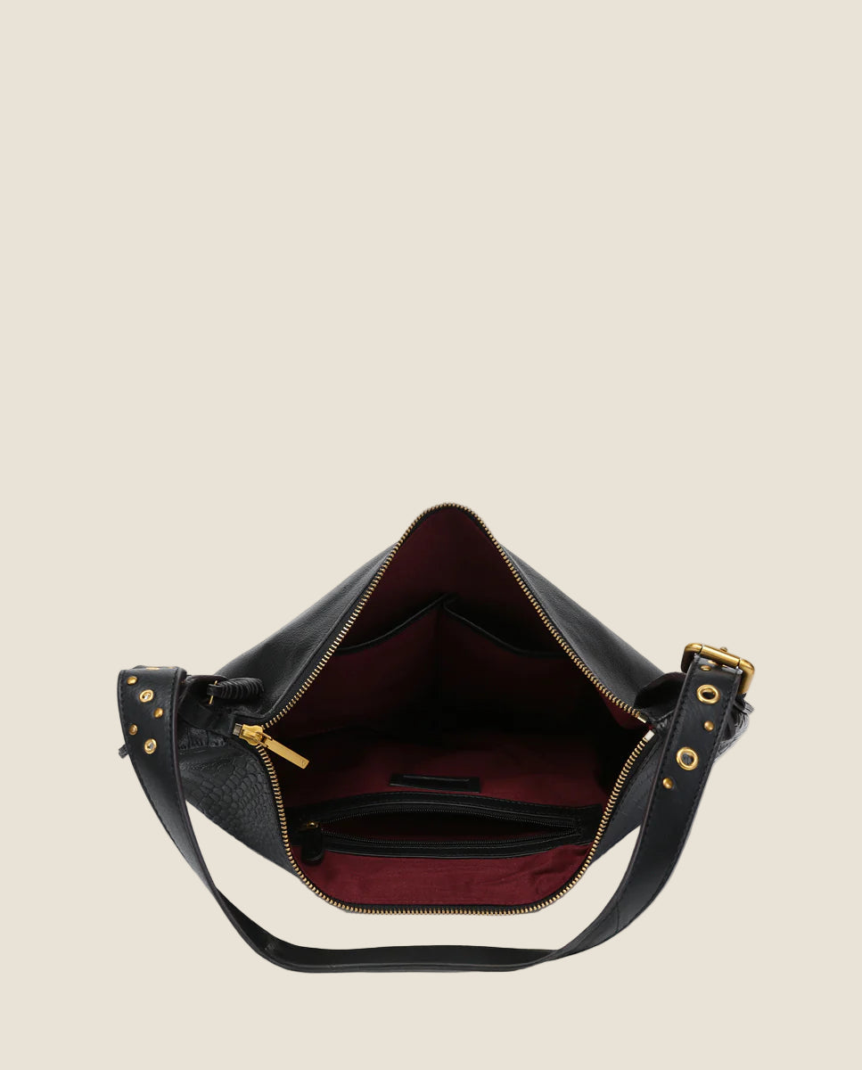 Abbacino borsa a tracolla in pelle nera