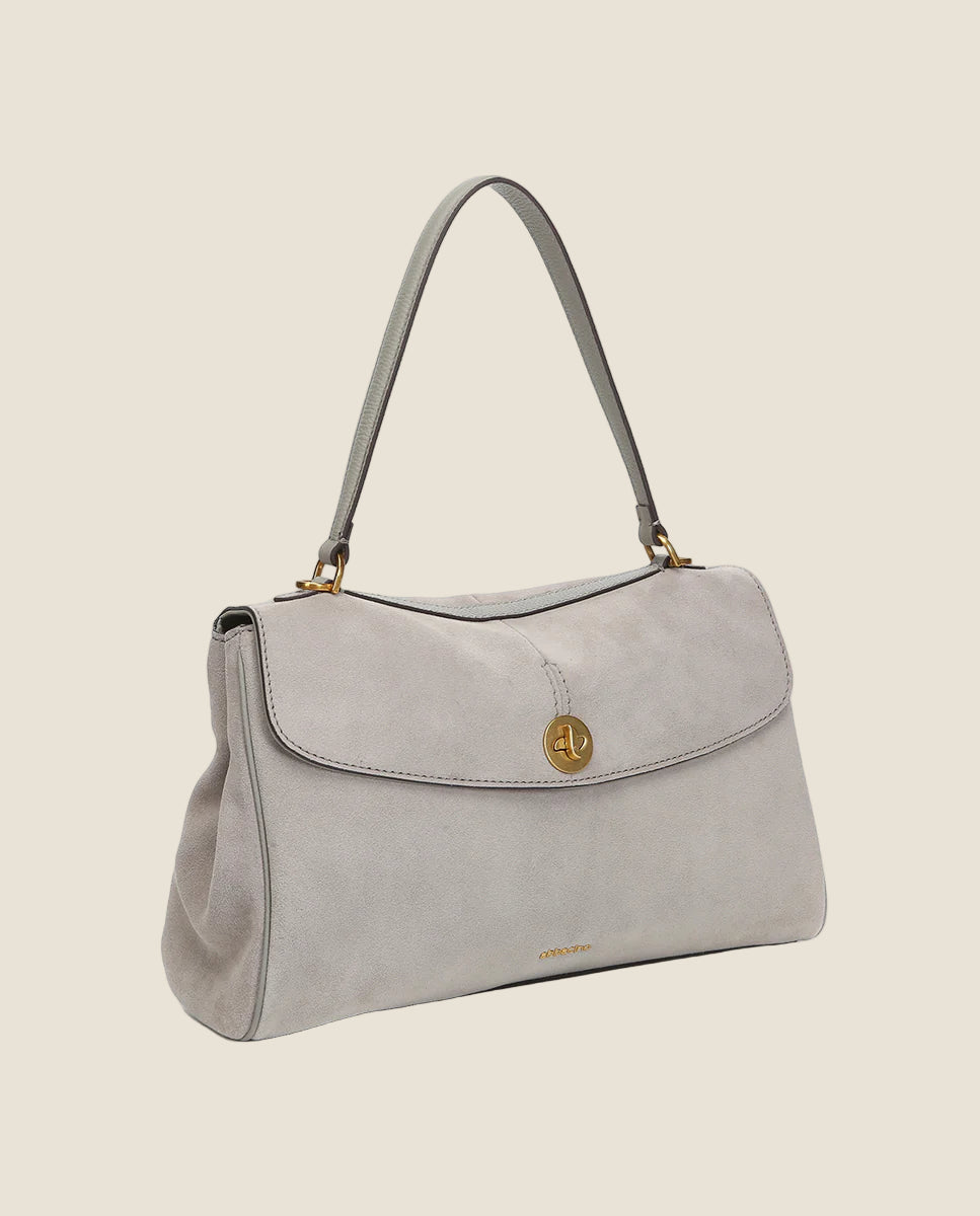 Abbacino Borsa a tracolla in pelle scamosciata grigia