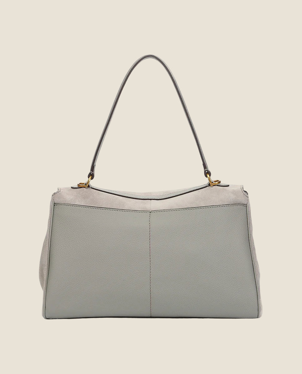 Abbacino Borsa a tracolla in pelle scamosciata grigia