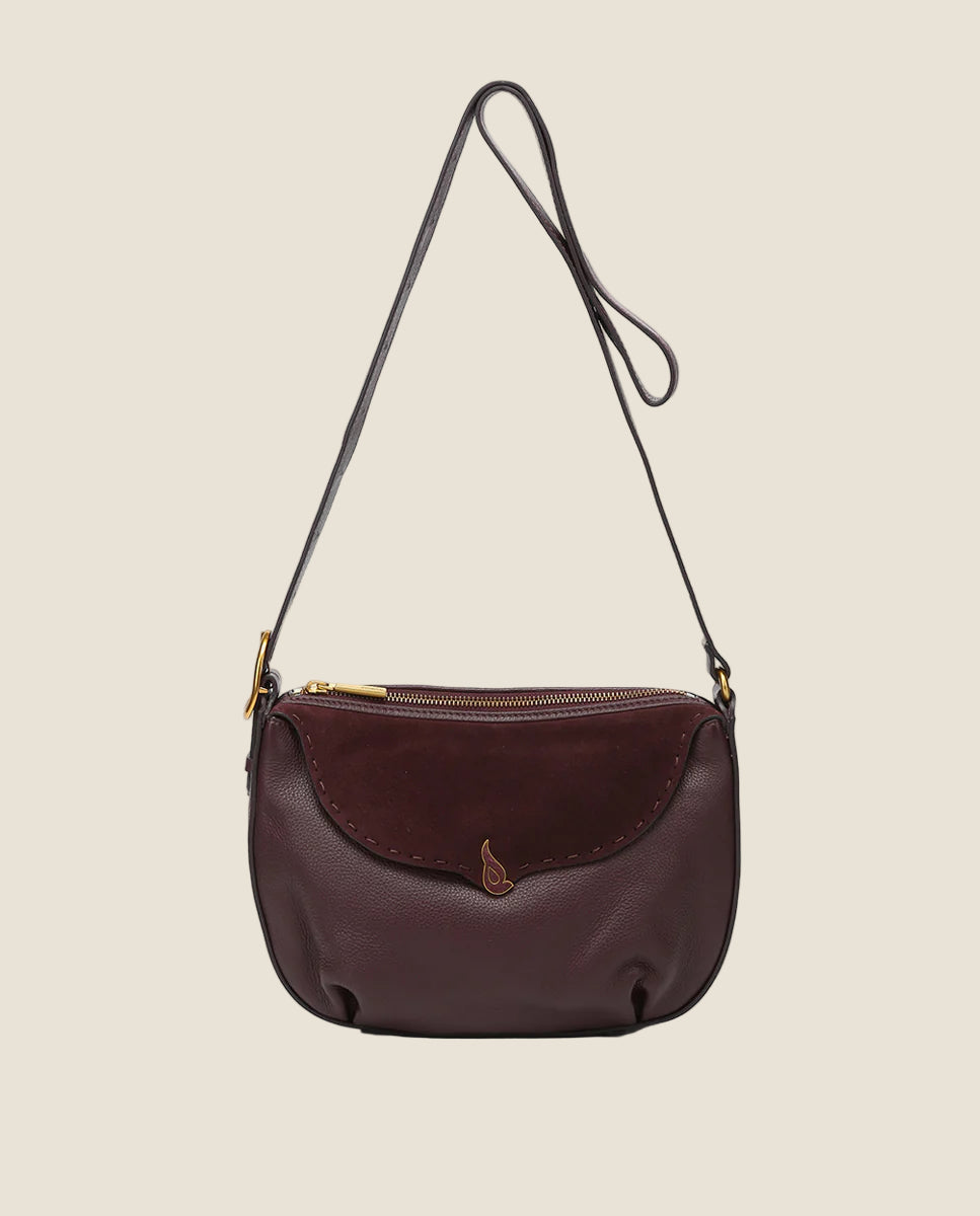 Abbacino - borsa a tracolla in pelle e camoscio