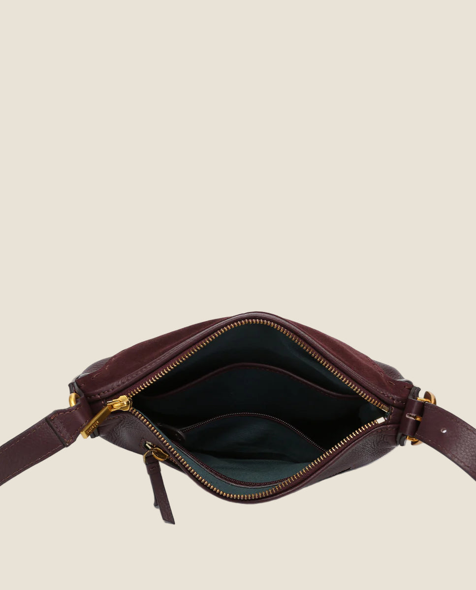 Abbacino - borsa a tracolla in pelle e camoscio