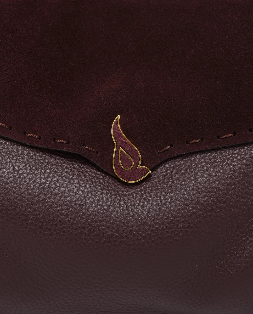 Abbacino - borsa a tracolla in pelle e camoscio