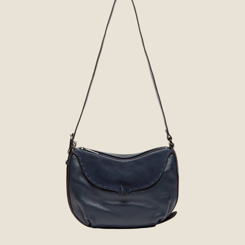 Abbacino - borsa a tracolla in pelle e camoscio