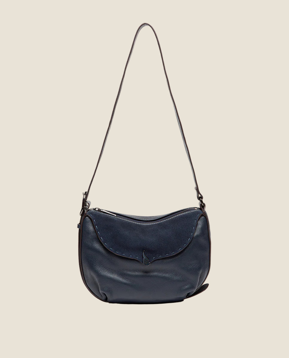 Abbacino - borsa a tracolla in pelle e camoscio