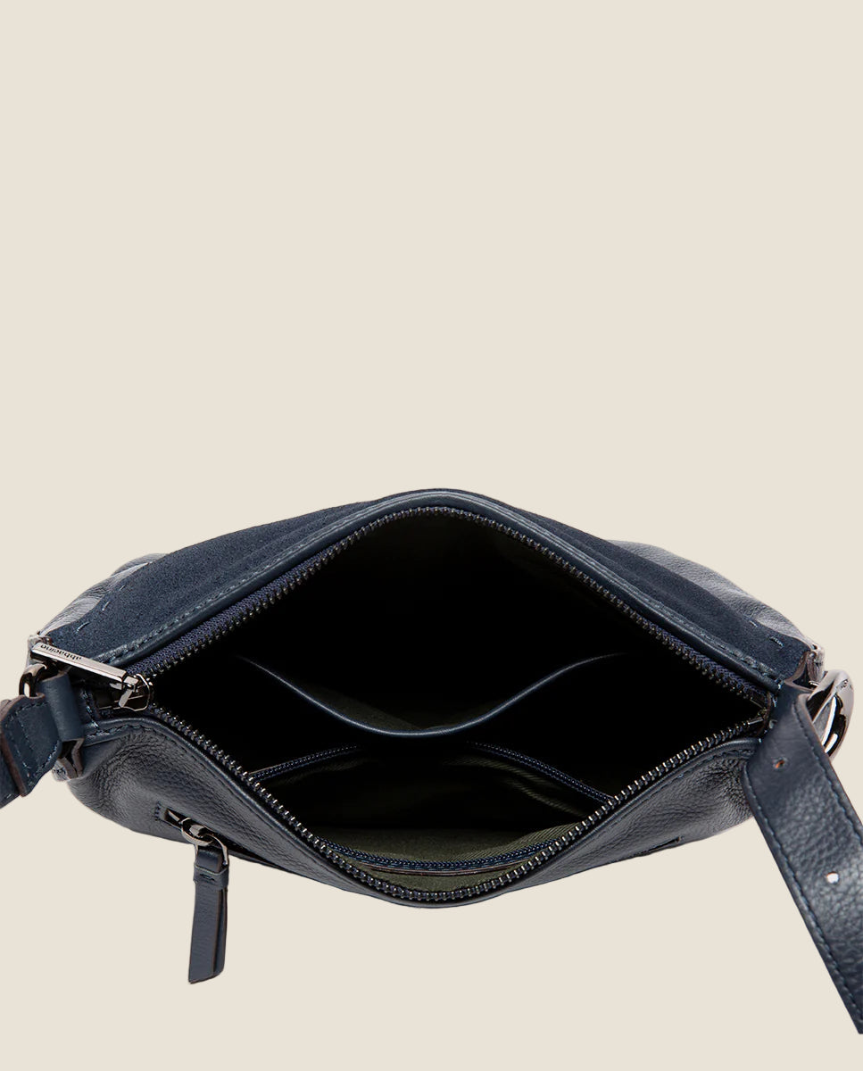 Abbacino - borsa a tracolla in pelle e camoscio