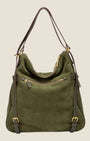 Borsa multifunzionale in camoscio Verde
