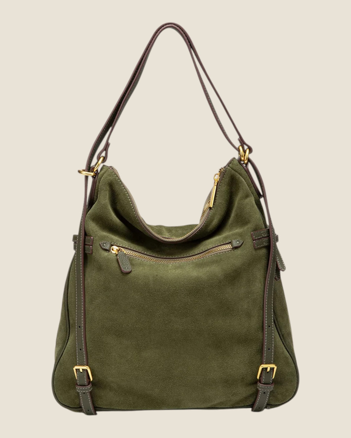 Borsa multifunzionale in camoscio Verde