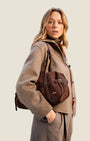 Borsa a spalla in camoscio Marrone