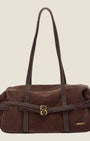 Borsa a spalla in camoscio Marrone