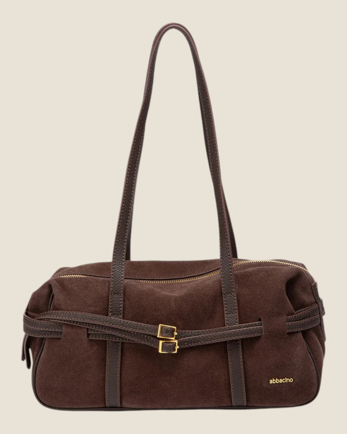 Borsa a spalla in camoscio Marrone