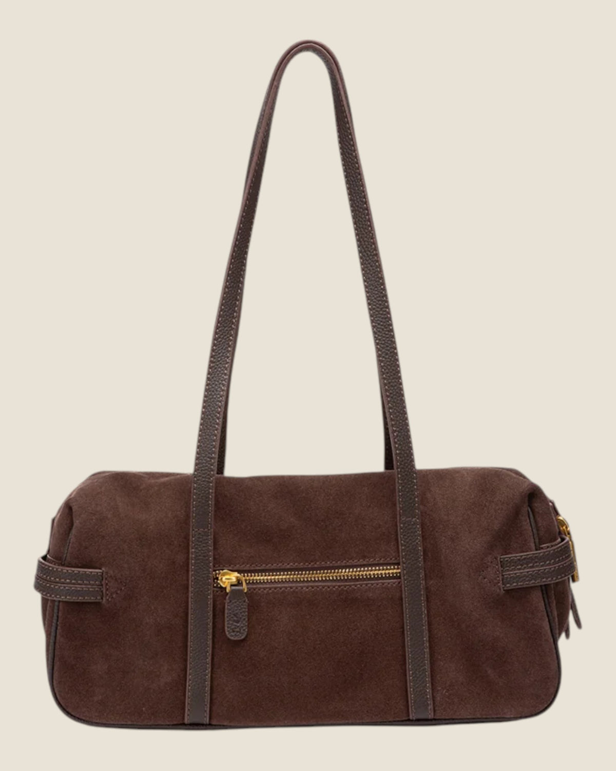 Borsa a spalla in camoscio Marrone