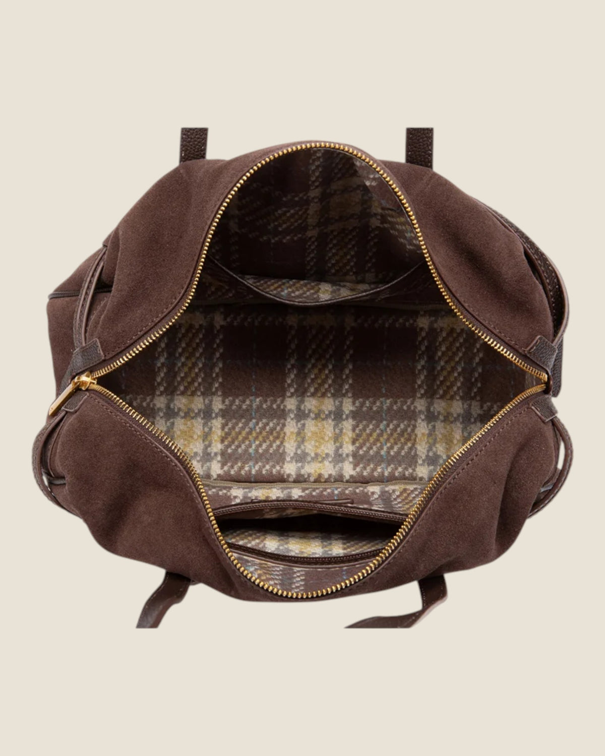 Borsa a spalla in camoscio Marrone