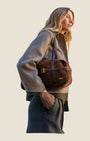 Borsa a spalla in camoscio Marrone