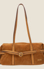 Borsa a spalla in camoscio Cognac