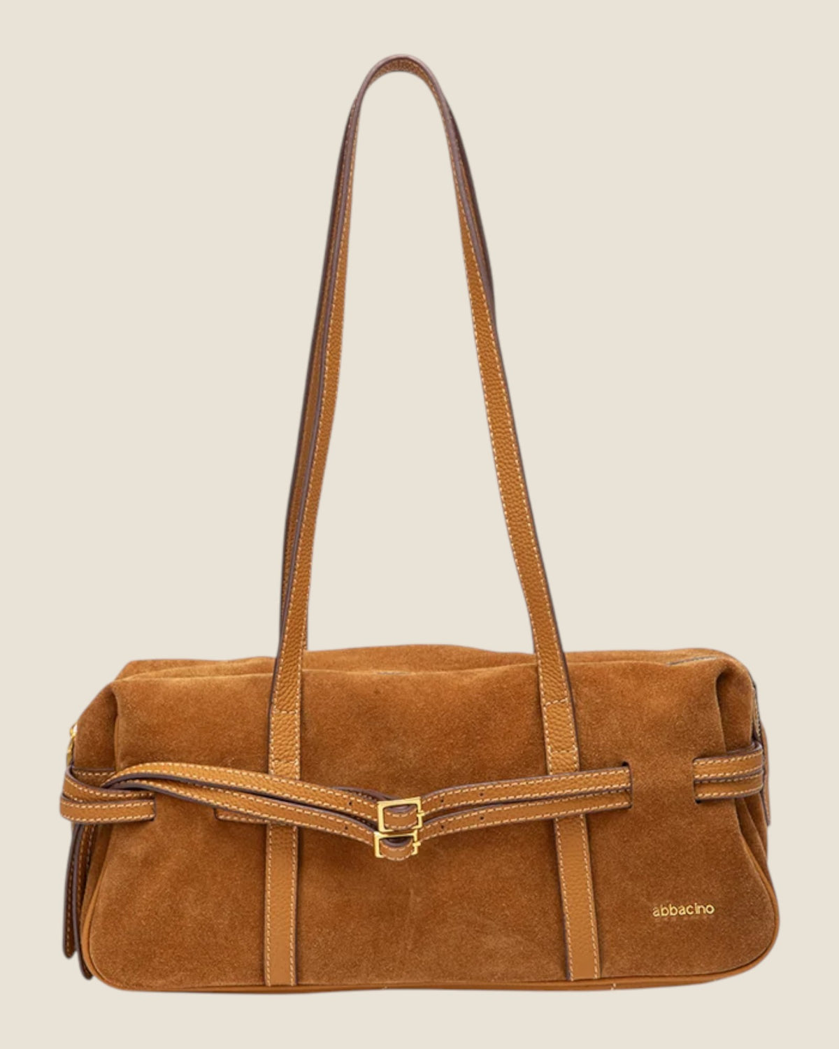 Borsa a spalla in camoscio Cognac