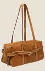 Borsa a spalla in camoscio Cognac
