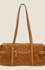 Borsa a spalla in camoscio Cognac