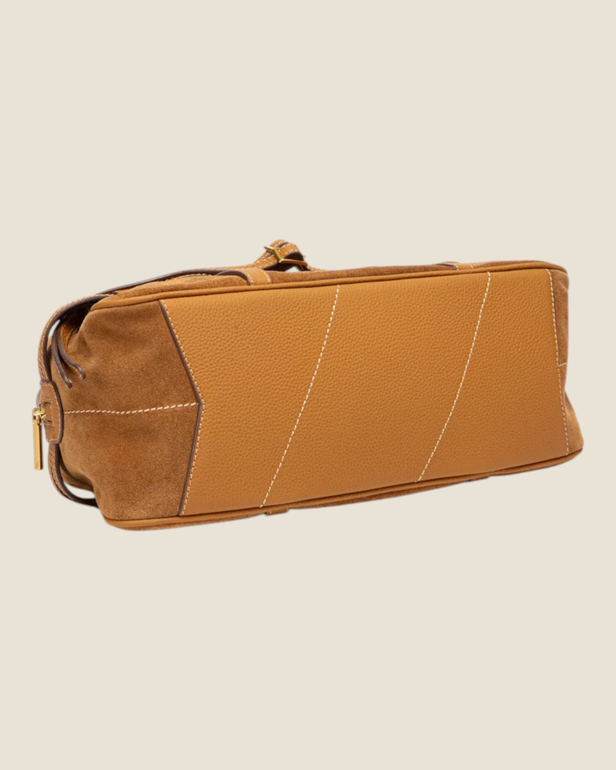 Borsa a spalla in camoscio Cognac