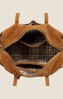 Borsa a spalla in camoscio Cognac