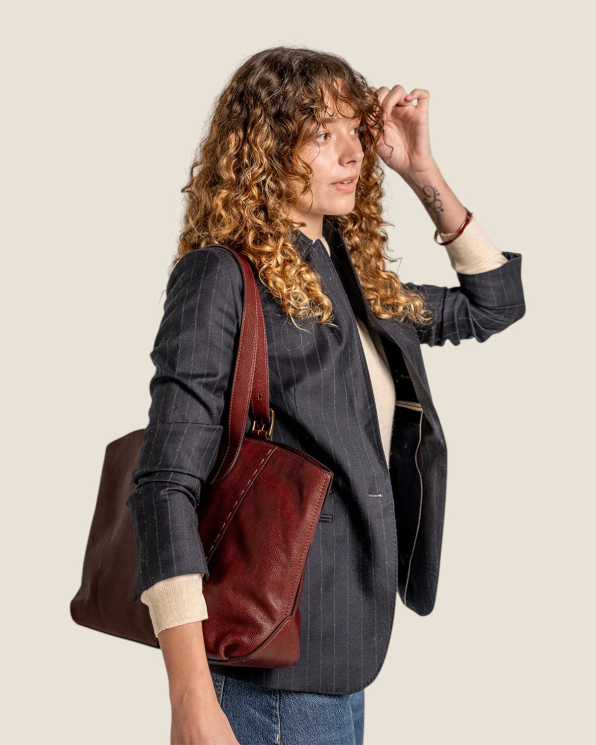 Shopper in pelle Rosso