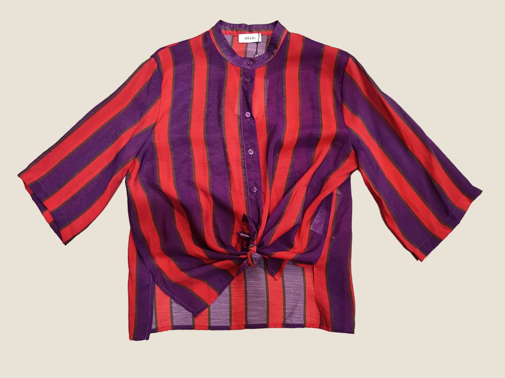 Dixie - Camicia a Righe con Collo Coreana