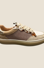 Sneaker bassa Madison Shop Ambitious Wendy in suede e tessuto glitterato con dettagli animalier e suola in gomma