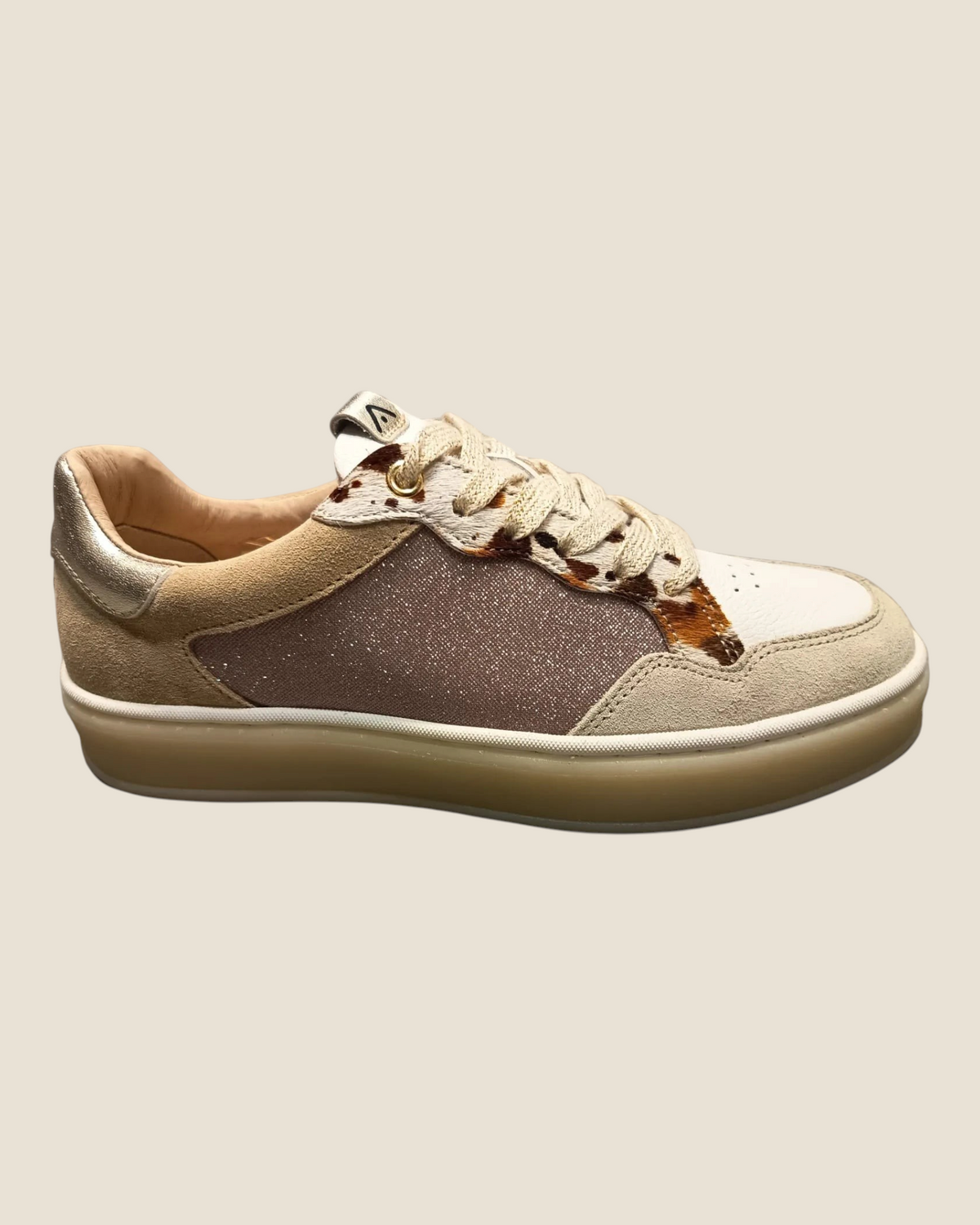 Sneaker bassa Madison Shop Ambitious Wendy in suede e tessuto glitterato con dettagli animalier e suola in gomma