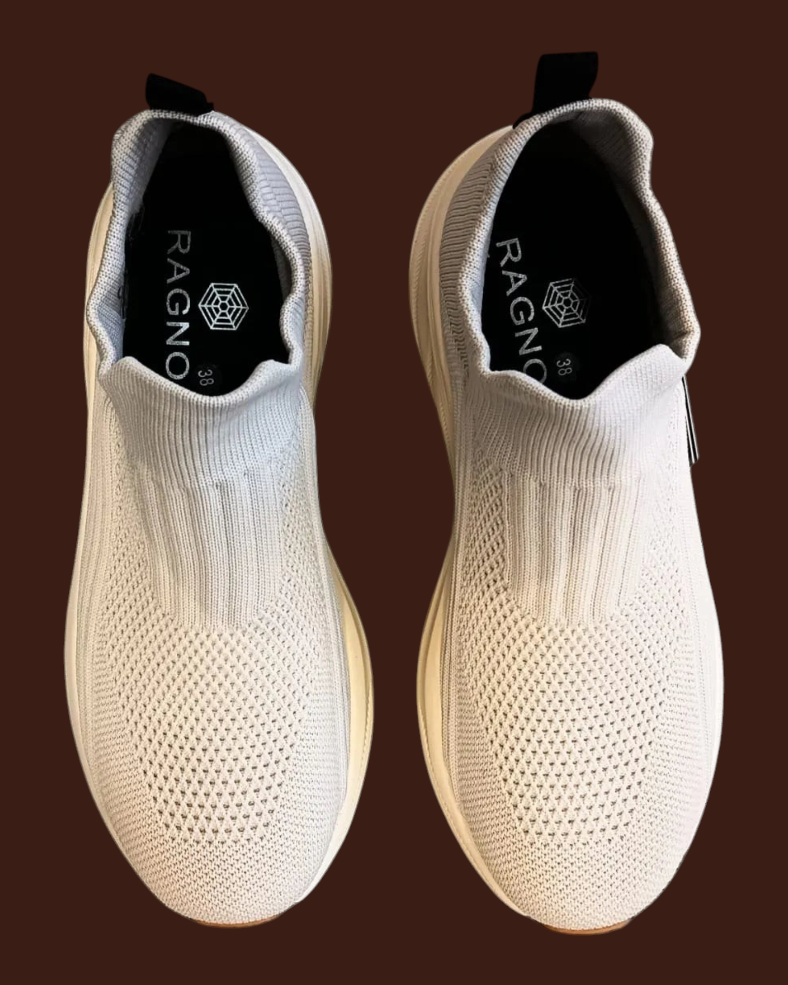 Sneakers slip-on Madison Shop Ragno in maglia grigio chiaro con suola ammortizzata e design moderno senza lacci