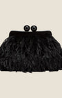Borsa da sera con piume Nero